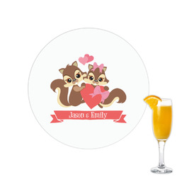 Chipmunk Couple Printed Drink Topper - 2.15" (Personalized)