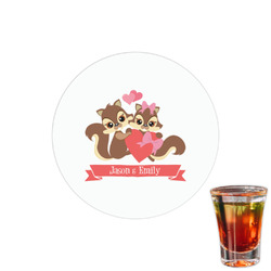 Chipmunk Couple Printed Drink Topper - 1.5" (Personalized)