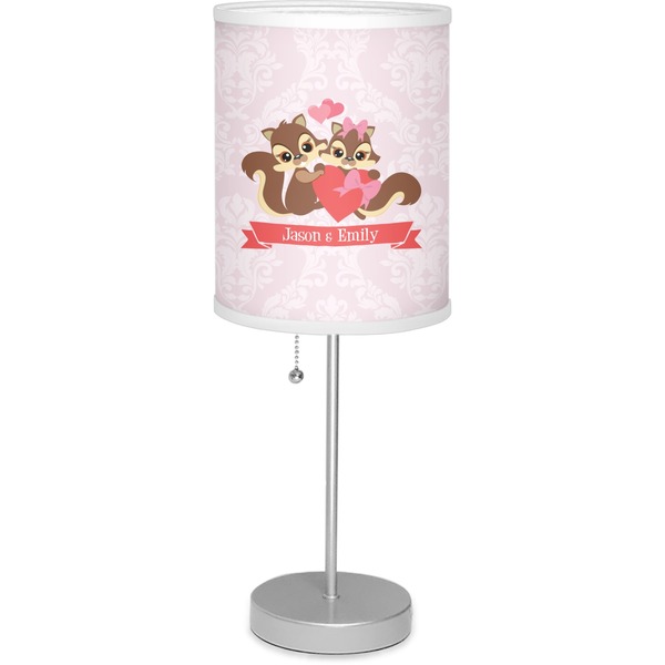 Custom Chipmunk Couple Lamp with Drum Shade (Personalized)