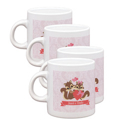 Chipmunk Couple Single Shot Espresso Cups - Set of 4 (Personalized)