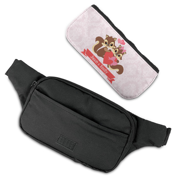 Chipmunk Couple Fanny Packs - FLAT (flap off)