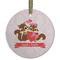 Chipmunk Couple Frosted Glass Ornament - Round