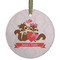 Chipmunk Couple Flat Glass Ornament - Round w/ Couple's Names