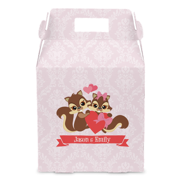 Chipmunk Couple Gable Favor Box - Front