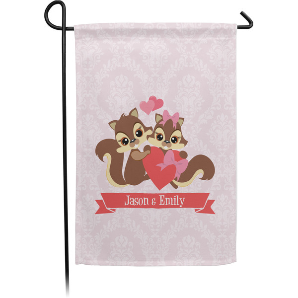 Custom Chipmunk Couple Garden Flag (Personalized)
