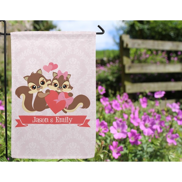 Chipmunk Couple Garden Flag - Outside In Flowers