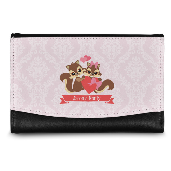 Custom Chipmunk Couple Genuine Leather Women's Wallet - Small (Personalized)