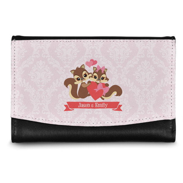 Custom Chipmunk Couple Genuine Leather Women's Wallet - Small (Personalized)