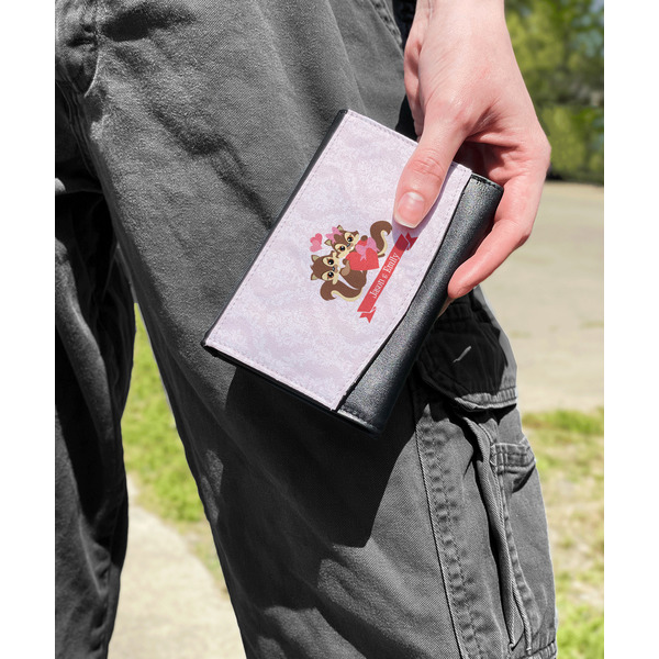 Chipmunk Couple Genuine Leather Womens Wallet - In Context