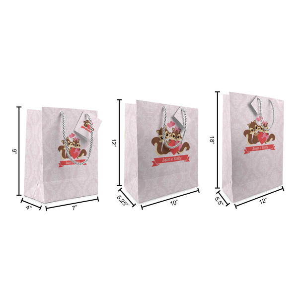 Chipmunk Couple Gift Bags - All Sizes - Dimensions