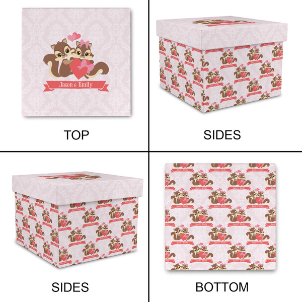 Chipmunk Couple Gift Boxes with Lid - Canvas Wrapped - Large - Approval