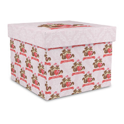 Chipmunk Couple Gift Box with Lid - Canvas Wrapped - Large (Personalized)