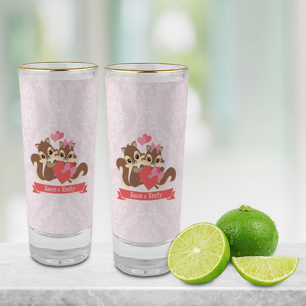 Chipmunk Couple Glass Shot Glass - 2 oz - LIFESTYLE