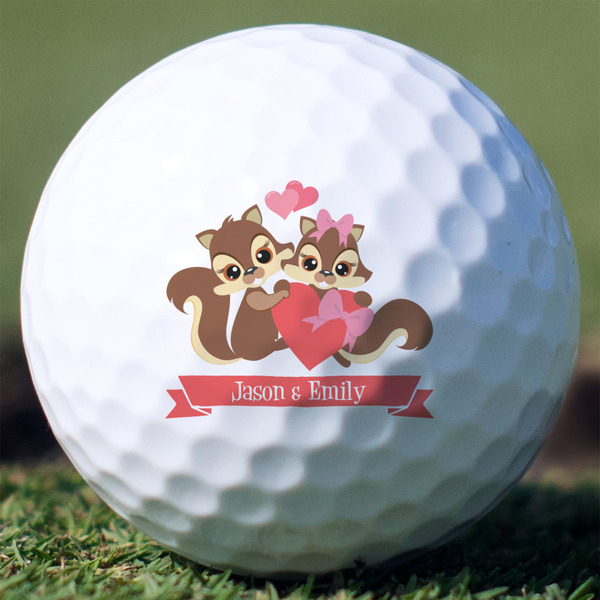 Custom Chipmunk Couple Golf Balls - Titleist Pro V1 - Set of 3 (Personalized)
