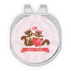 Chipmunk Couple Golf Ball Marker - Hat Clip - Silver