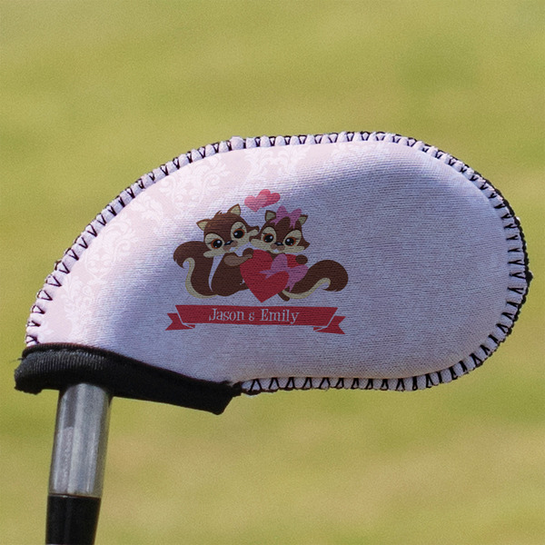 Custom Chipmunk Couple Golf Club Iron Cover (Personalized)