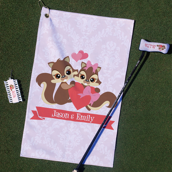 Custom Chipmunk Couple Golf Towel Gift Set (Personalized)