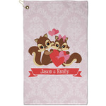 Chipmunk Couple Golf Towel - Poly-Cotton Blend - Small w/ Couple's Names