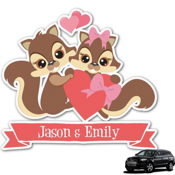 Custom Chipmunk Couple Graphic Car Decal (Personalized)
