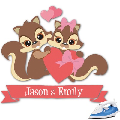 Chipmunk Couple Graphic Iron On Transfer - Up to 15"x15" (Personalized)