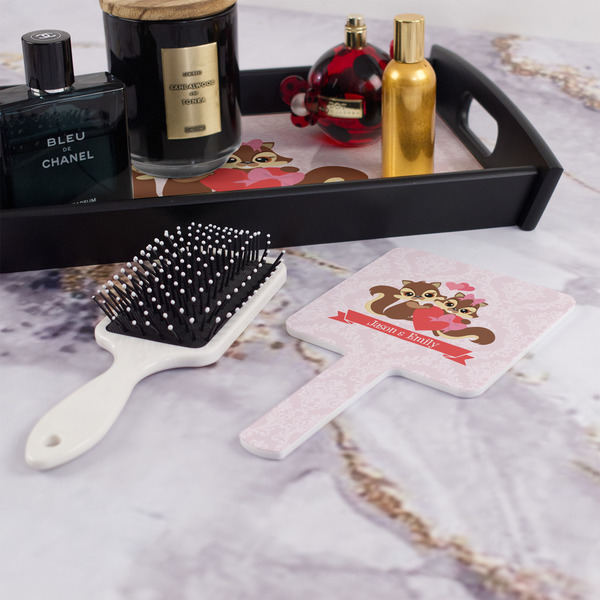 Chipmunk Couple Hand Mirror - With Hair Brush