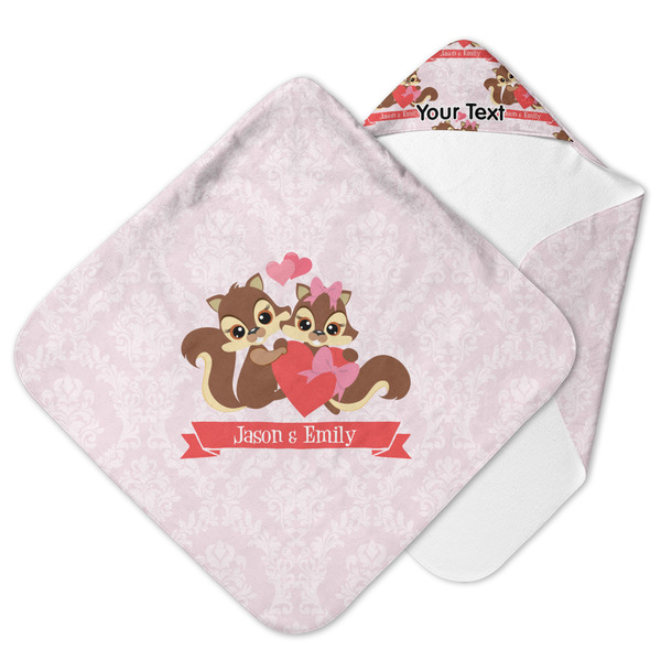 Custom Chipmunk Couple Hooded Baby Towel (Personalized)