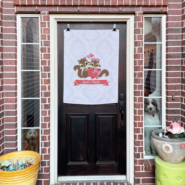 Chipmunk Couple House Flags - Double Sided - (Over the door) LIFESTYLE