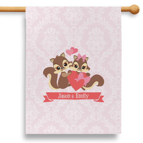 Custom Chipmunk Couple 28" House Flag - Double Sided (Personalized)