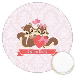 Chipmunk Couple Printed Cookie Topper - 3.25" (Personalized)