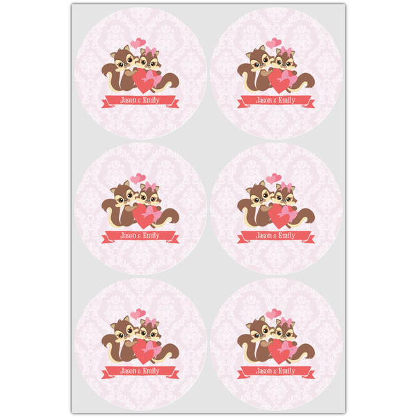 Chipmunk Couple Icing Circle - Large - Set of 6