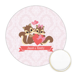 Chipmunk Couple Printed Cookie Topper - Round (Personalized)