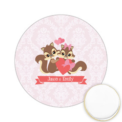 Chipmunk Couple Printed Cookie Topper - 2.15" (Personalized)