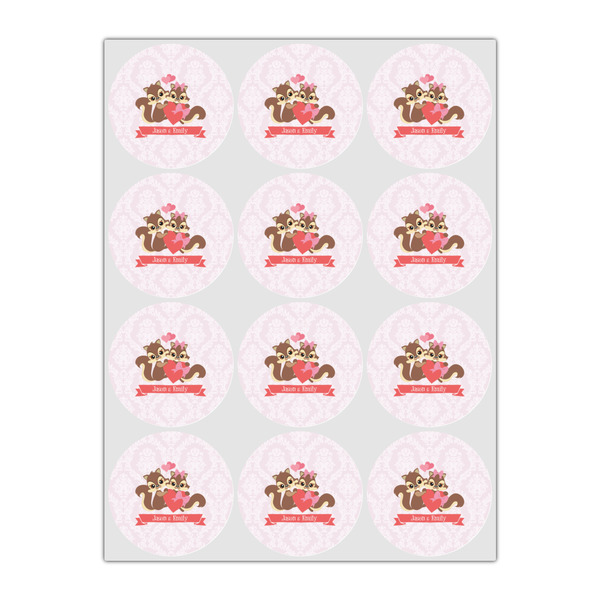 Chipmunk Couple Icing Circle - Small - Set of 12