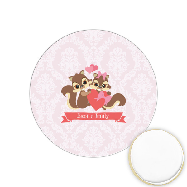 Custom Chipmunk Couple Printed Cookie Topper - 1.25" (Personalized)