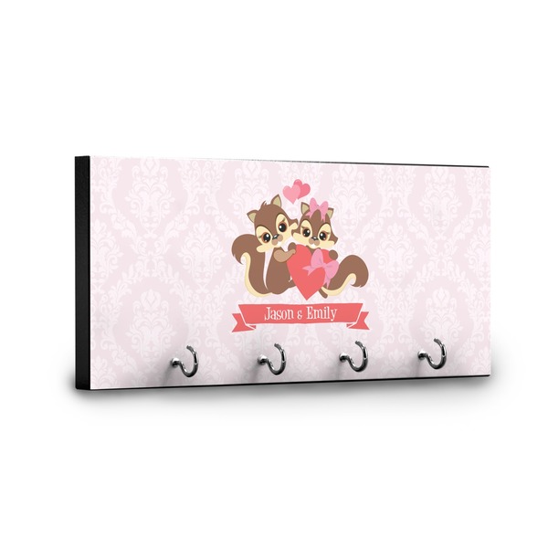Chipmunk Couple Key Hanger - Front View with Hooks