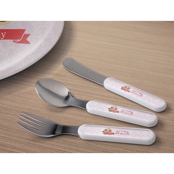 Chipmunk Couple Kids Flatware w/ Plate