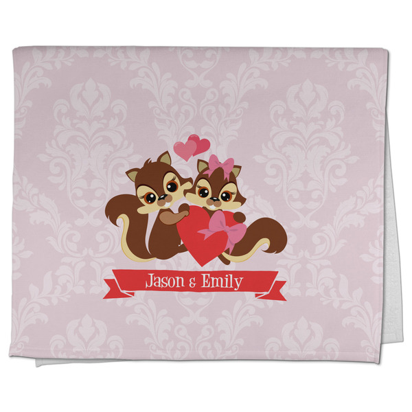 Custom Chipmunk Couple Kitchen Towel - Poly Cotton w/ Couple's Names
