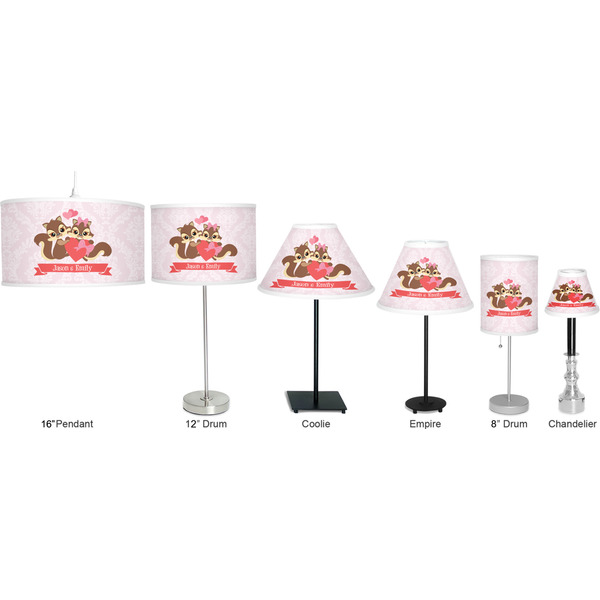 Chipmunk Couple Lamp Full View Size Comparison