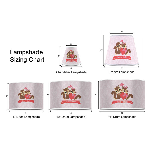 Chipmunk Couple Lampshade Sizing Chart
