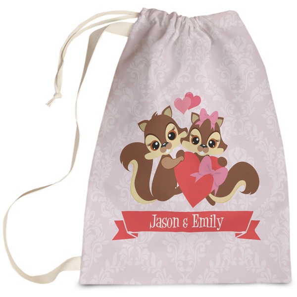 Custom Chipmunk Couple Laundry Bag - Large (Personalized)