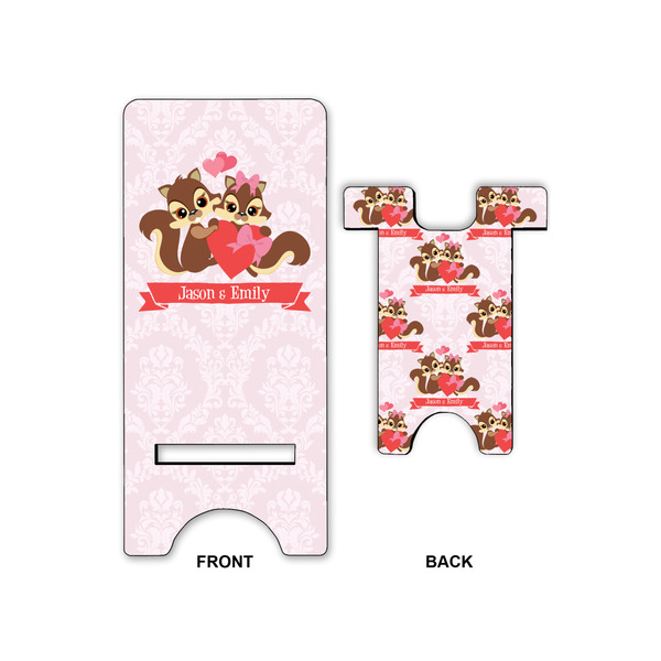 Chipmunk Couple Large Phone Stand - Front & Back