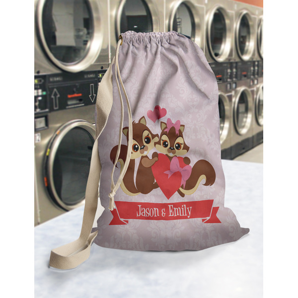 Chipmunk Couple Laundry Bag in Laundromat