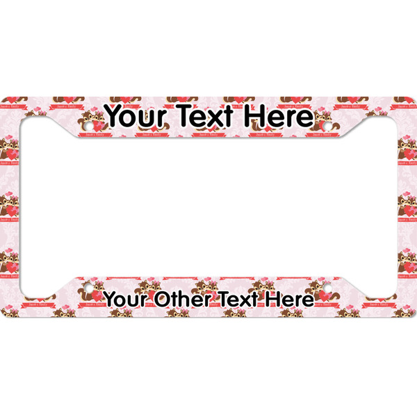 Custom Chipmunk Couple License Plate Frame - Style A (Personalized)
