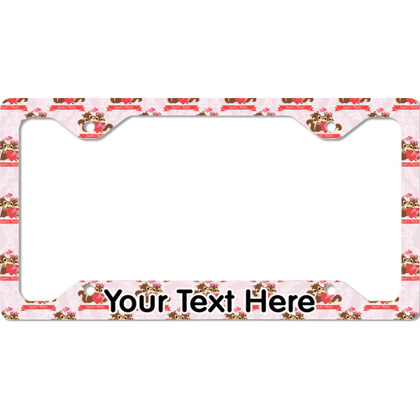 Custom Chipmunk Couple License Plate Frame - Style C (Personalized)