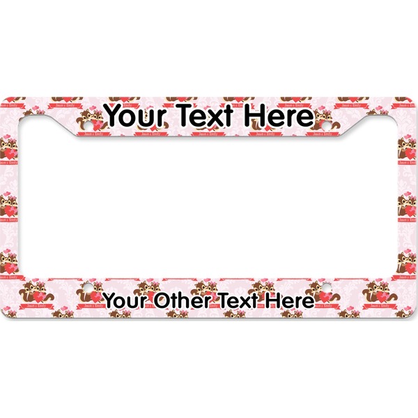 Raccoon Couple License Plate Frame Wide