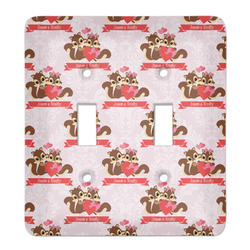 Chipmunk Couple Light Switch Cover (2 Toggle Plate) (Personalized)