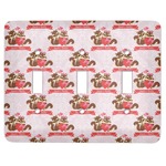 Chipmunk Couple Light Switch Cover (3 Toggle Plate) (Personalized)