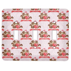 Chipmunk Couple Light Switch Cover (3 Toggle Plate) (Personalized)