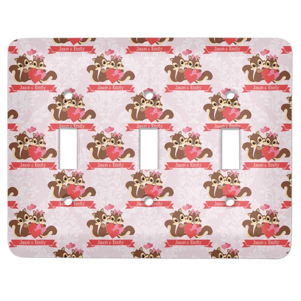 Custom Chipmunk Couple Light Switch Cover (3 Toggle Plate) (Personalized)
