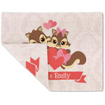 Chipmunk Couple Double-Sided Linen Placemat - Single w/ Couple's Names